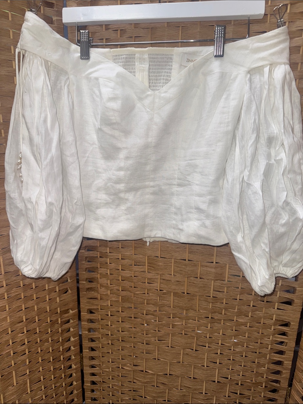 Zimmermann Linen off shoulder blouse